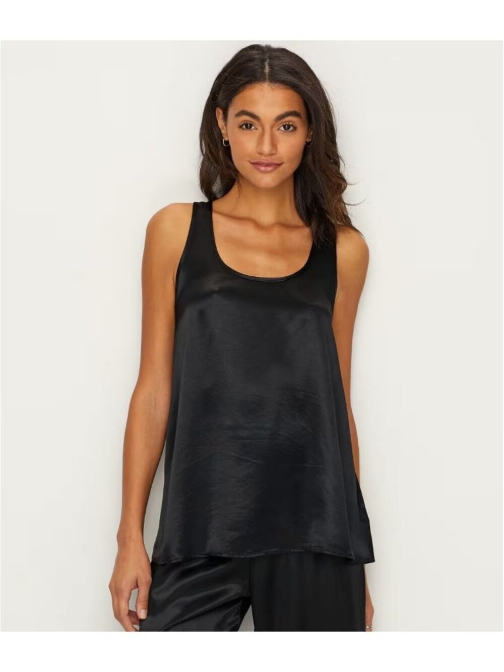 PJ Harlow  Laura Satin Swing Tank Top Black XS